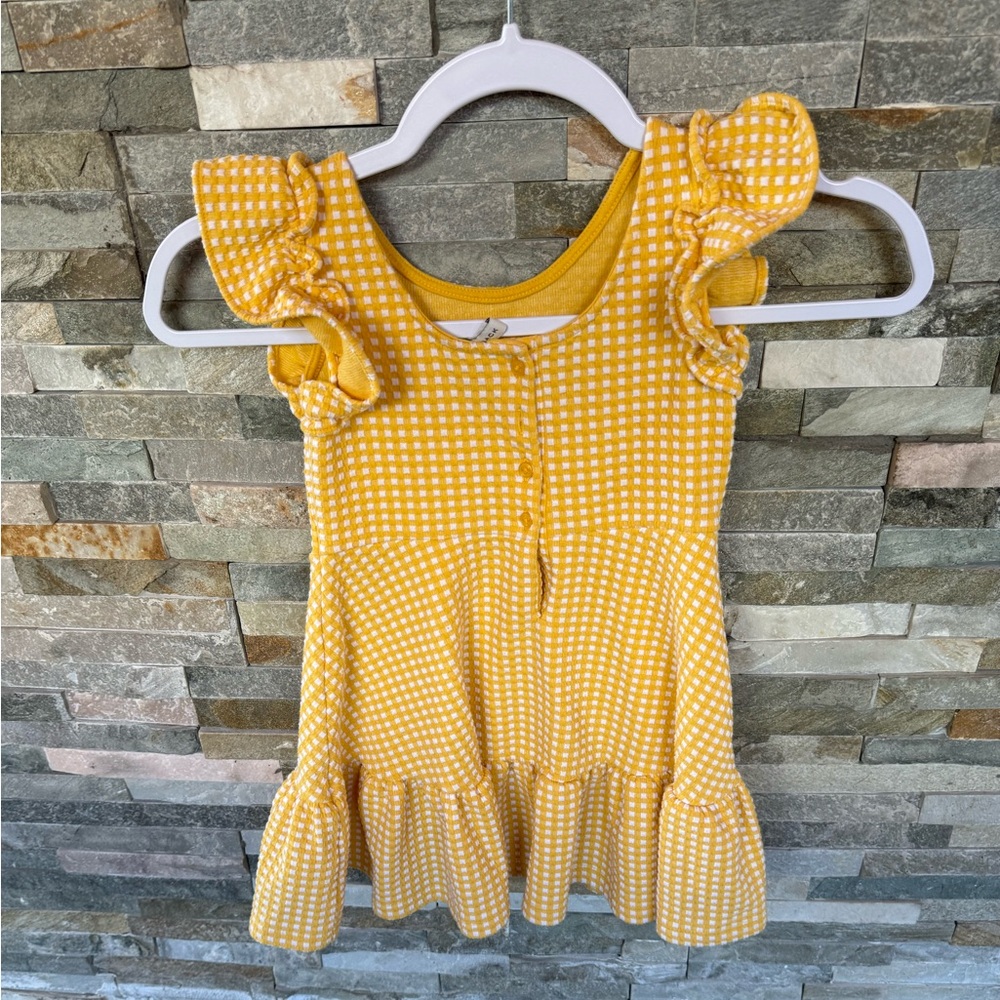 Janie and Jack Yellow Checkered Dress